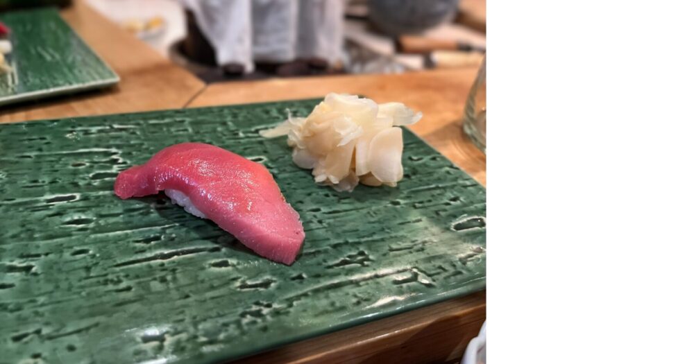 中トロ 一貫 醤油塗りの握り