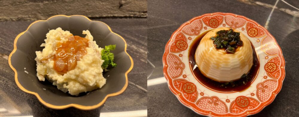 ポテトサラダと豆腐のおつまみ